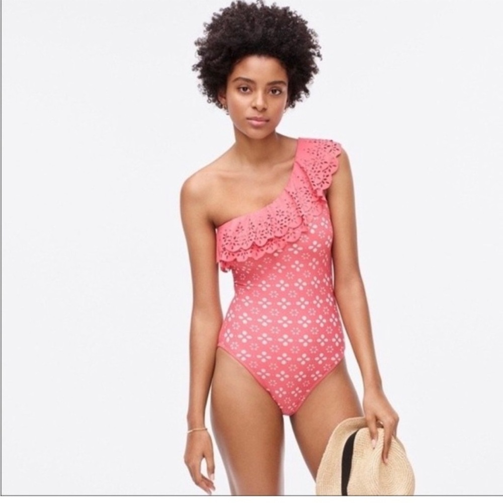 J.crew scalloped ruffle one piece
